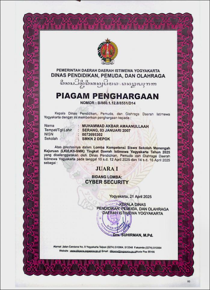 1st Place Provincial Skills Competition